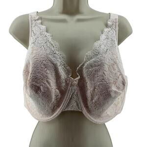 Playtex Secrets Lace Slimming Full Coverage Pale Peach Bra Style 4728 44D